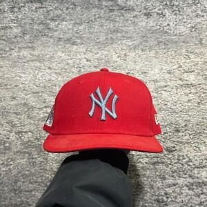 New Era 59Fifty New York Yankees Subway Series Fitted Hat Red‎ 7 5/8 Embroidered